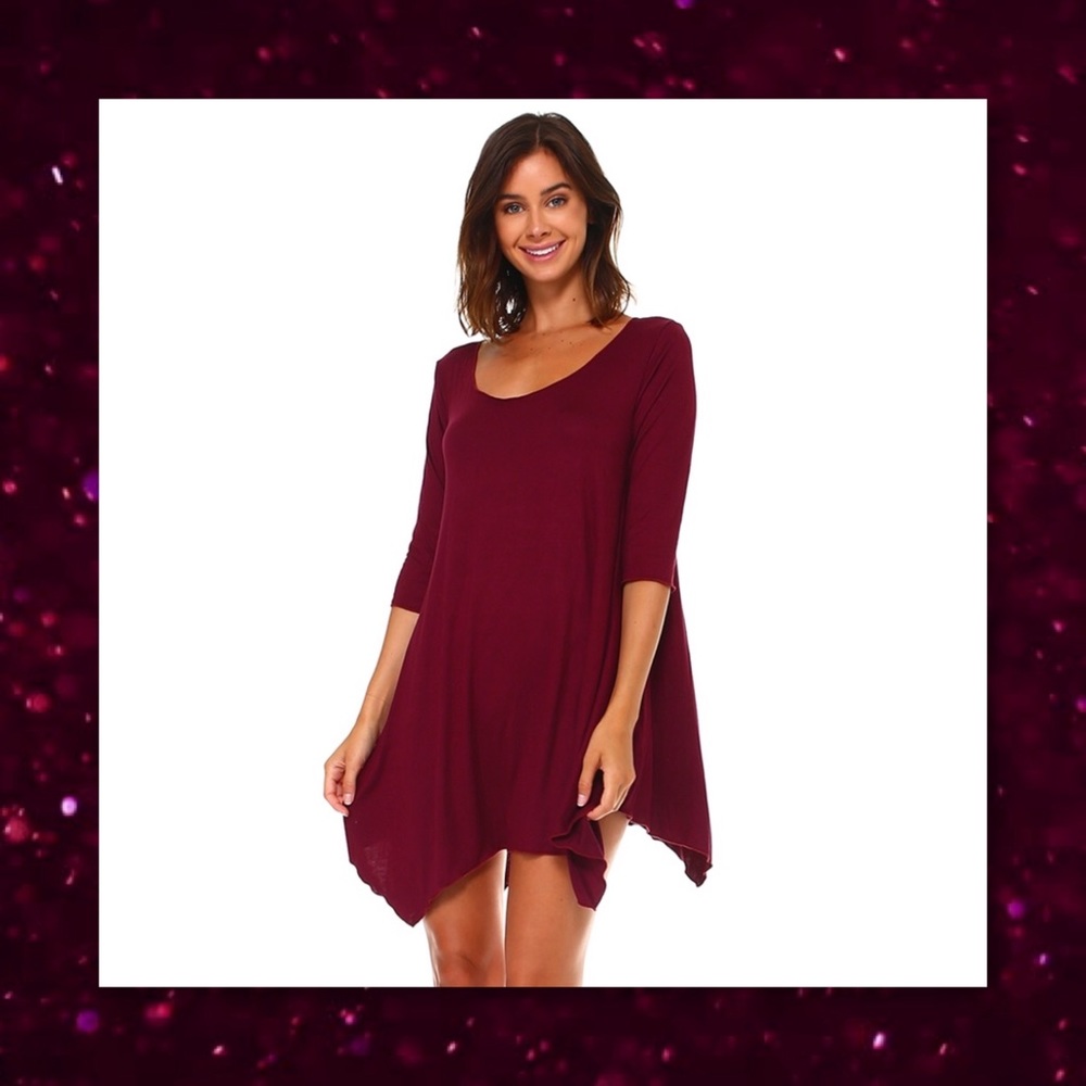 JUST IN🆕🅿️Burgundy Swing Dress/Tunic